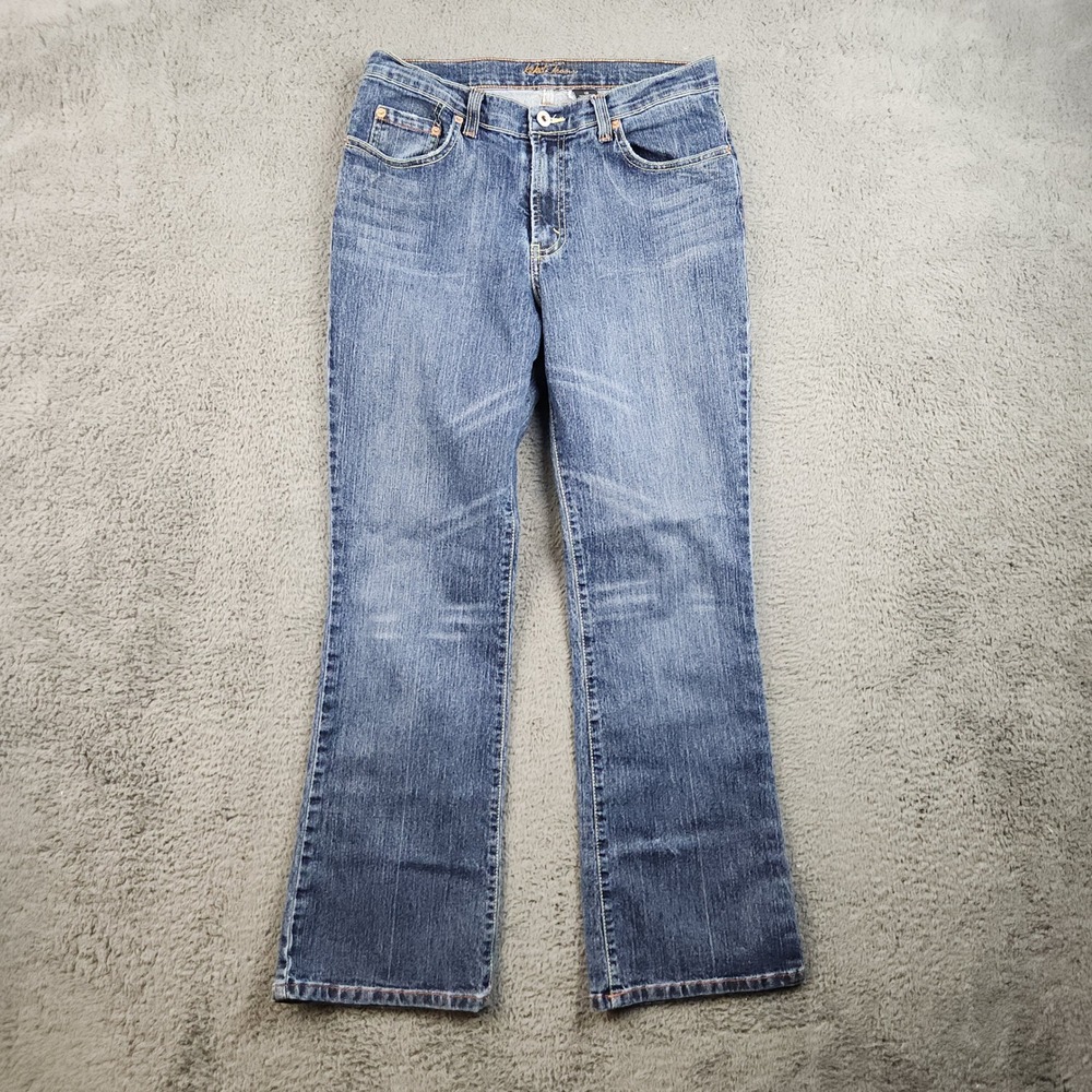 Y2K Bootcut Jeans Womens 12 Blue Mid Rise Stretch KiKit Indie Retro Casual Denim